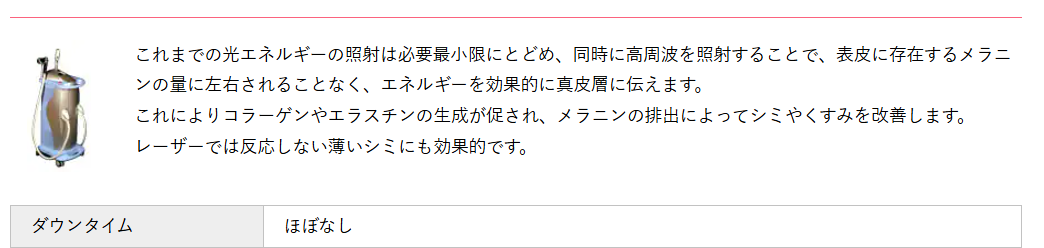 湘南のシミ取りのフォトRF