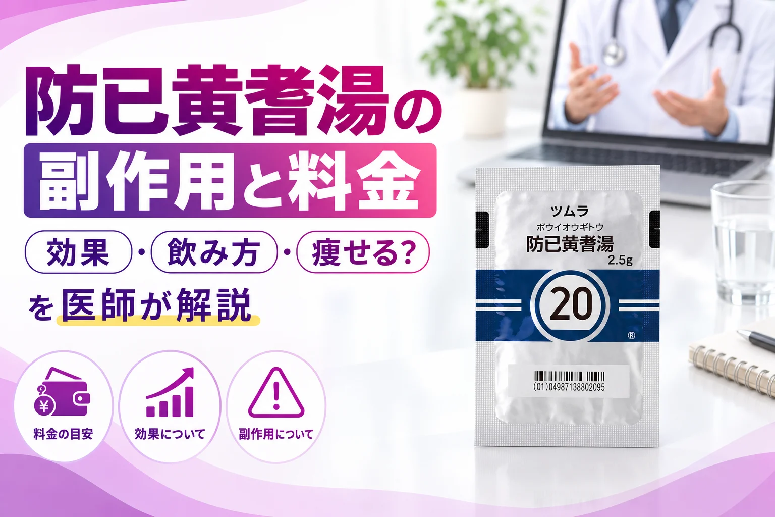 防已黄耆湯の副作用と料金を医師が解説 アイキャッチ